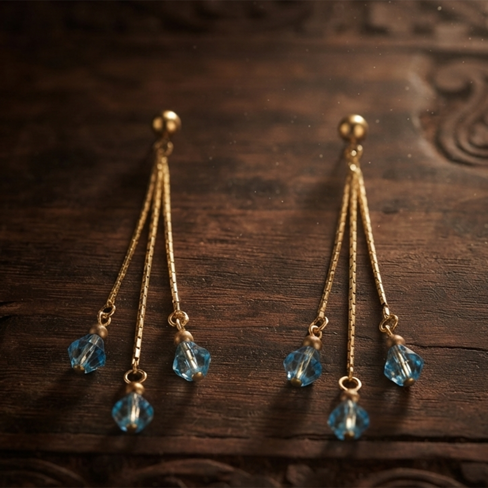 The99Jewel Magnificent Gold Plated Crystal Stone Dangler Earrings for Women