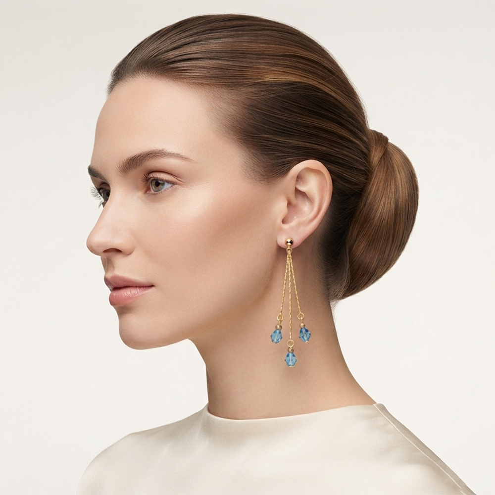 The99Jewel Magnificent Gold Plated Crystal Stone Dangler Earrings for Women