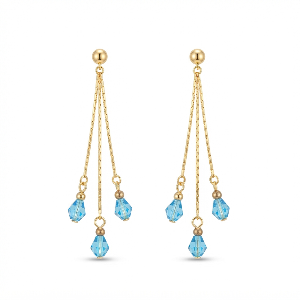The99Jewel Magnificent Gold Plated Crystal Stone Dangler Earrings for Women