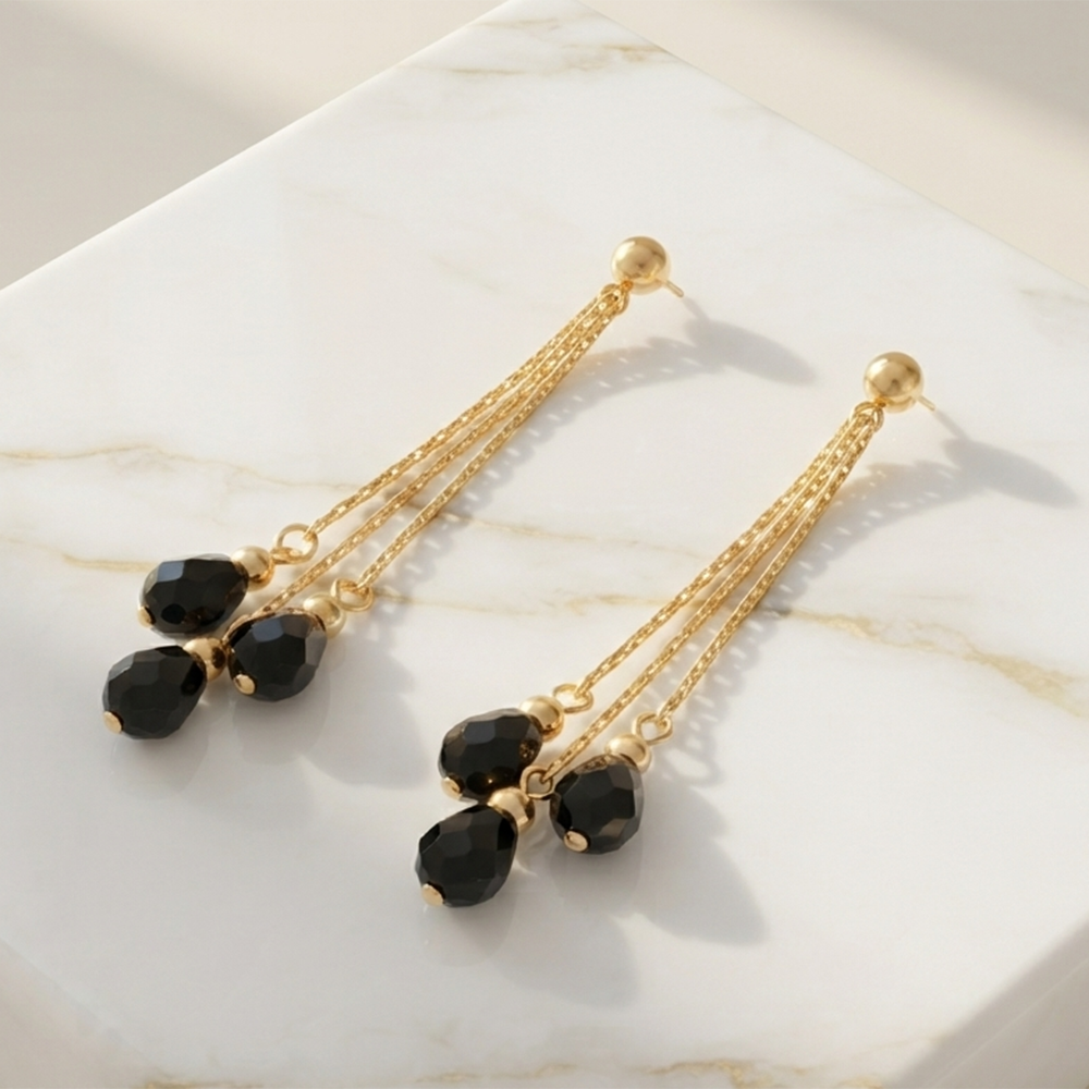 The99Jewel Magnificent Gold Plated Crystal Stone Dangler Earrings for Women