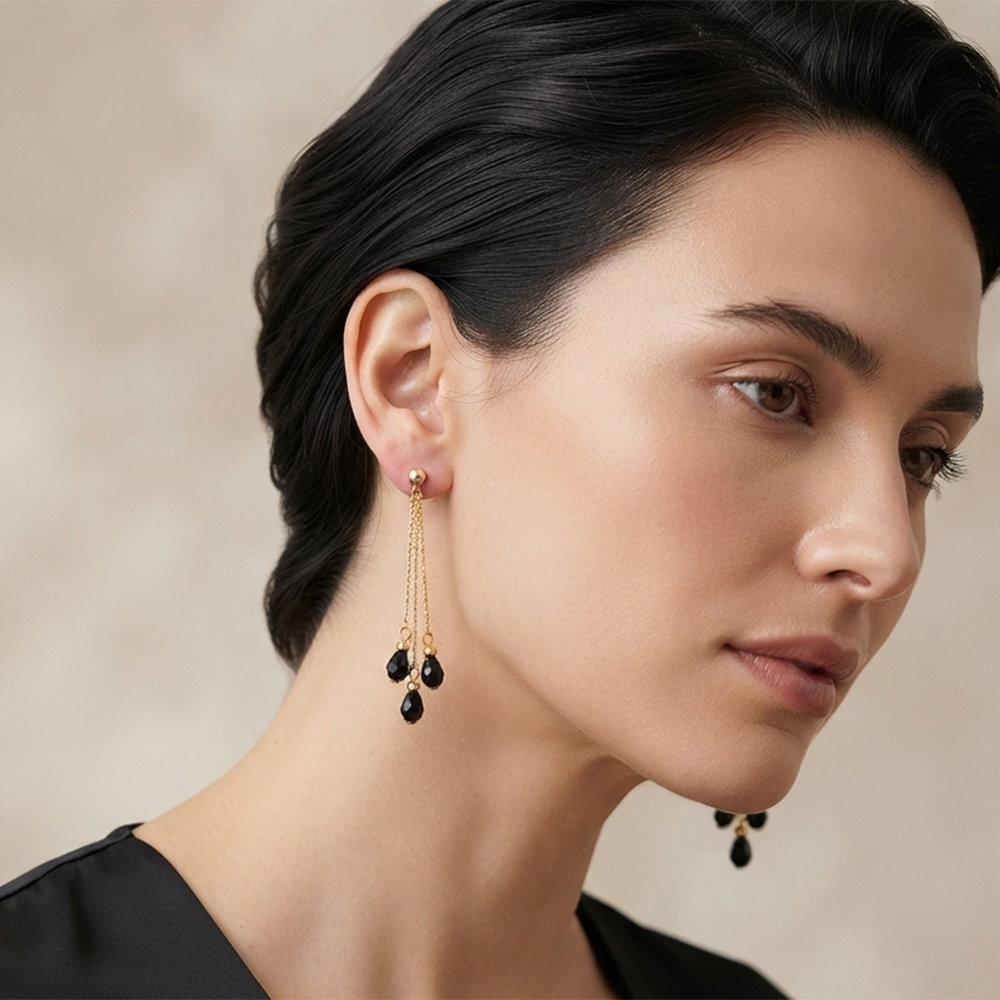 The99Jewel Magnificent Gold Plated Crystal Stone Dangler Earrings for Women