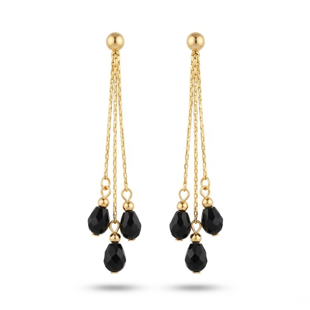 The99Jewel Magnificent Gold Plated Crystal Stone Dangler Earrings for Women