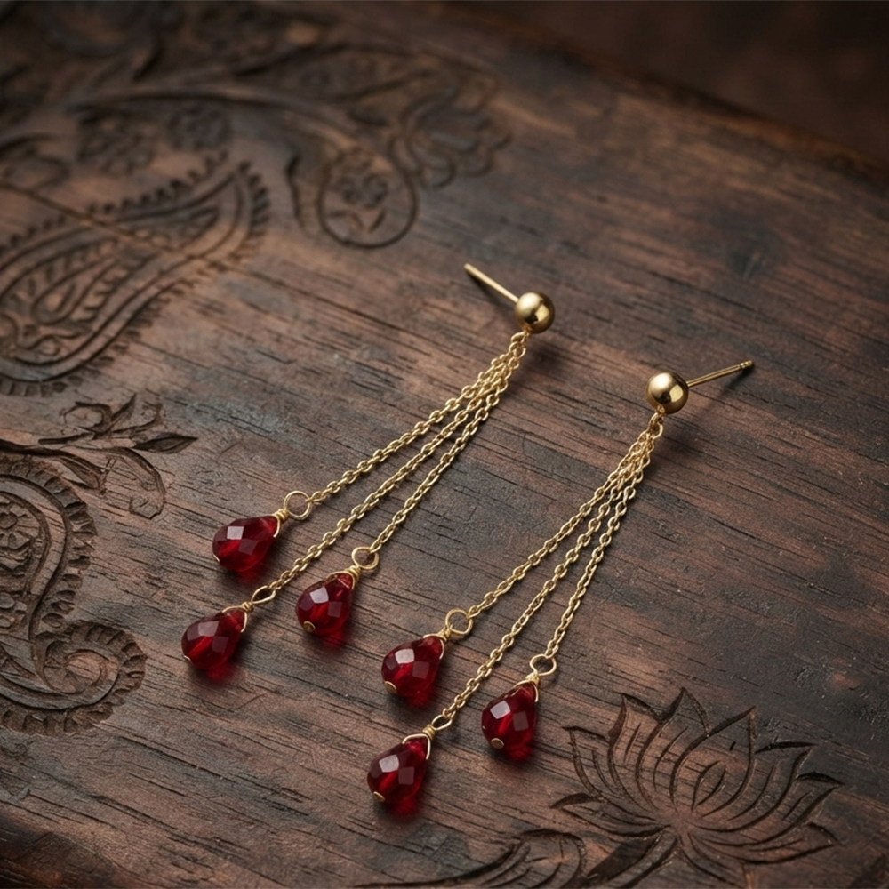 The99Jewel Magnificent Gold Plated Crystal Stone Dangler Earrings for Women