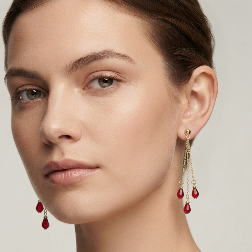 The99Jewel Magnificent Gold Plated Crystal Stone Dangler Earrings for Women