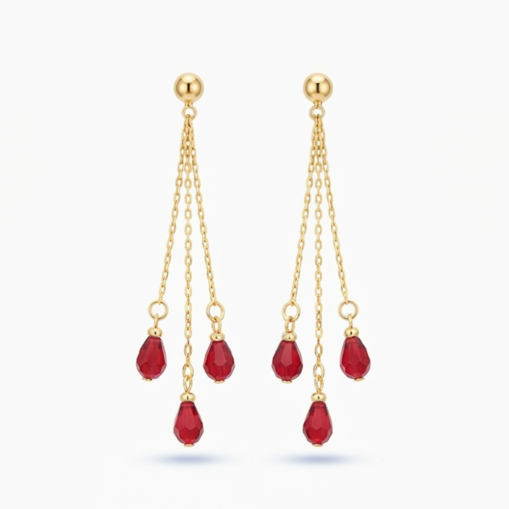 The99Jewel Magnificent Gold Plated Crystal Stone Dangler Earrings for Women