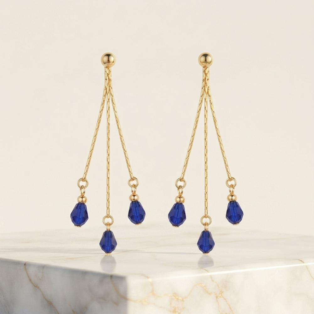 The99Jewel Magnificent Gold Plated Crystal Stone Dangler Earrings for Women