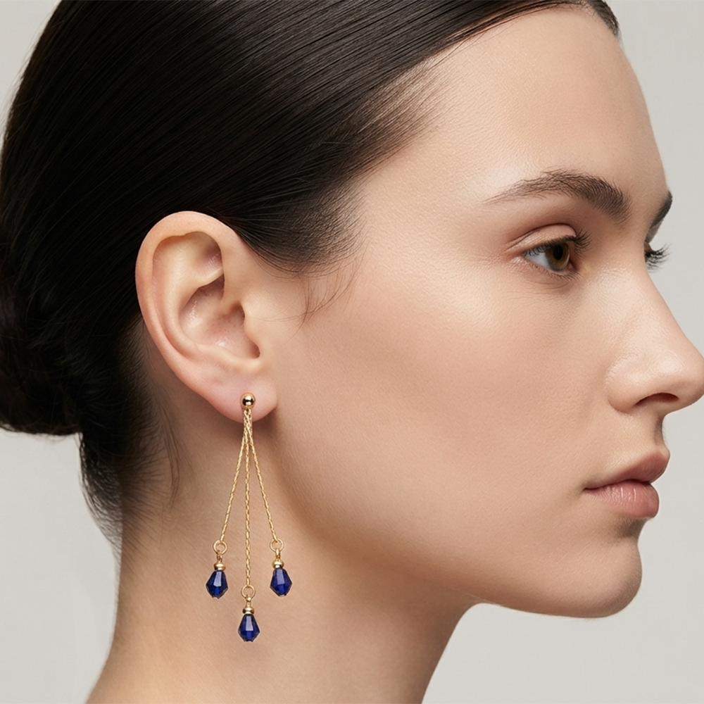 The99Jewel Magnificent Gold Plated Crystal Stone Dangler Earrings for Women