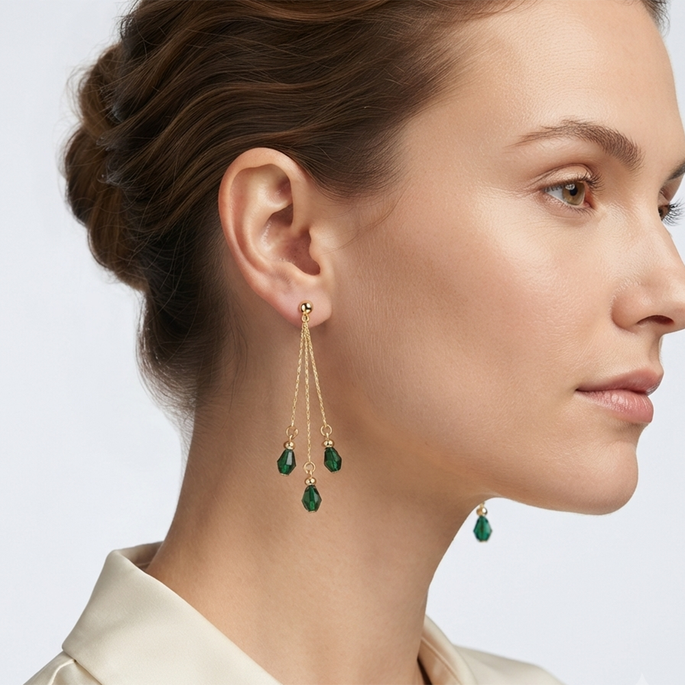 The99Jewel Magnificent Gold Plated Crystal Stone Dangler Earrings for Women