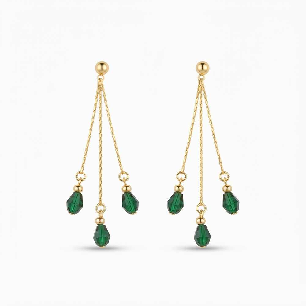 The99Jewel Magnificent Gold Plated Crystal Stone Dangler Earrings for Women