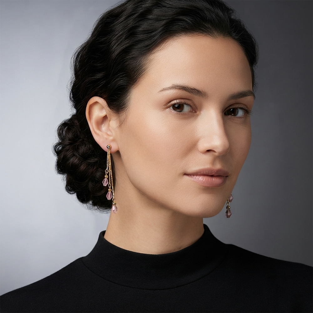 The99Jewel Magnificent Gold Plated Crystal Stone Dangler Earrings for Women