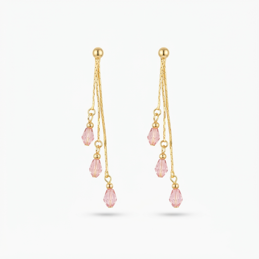 The99Jewel Magnificent Gold Plated Crystal Stone Dangler Earrings for Women