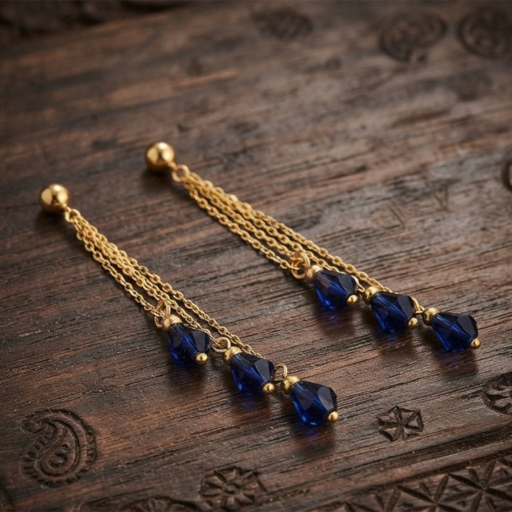 The99Jewel Magnificent Gold Plated Crystal Stone Dangler Earrings for Women