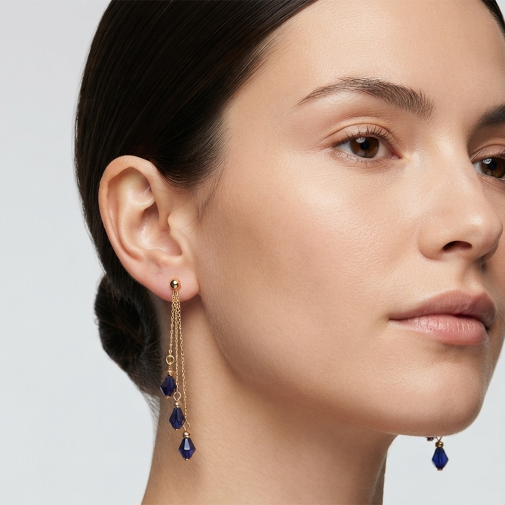 The99Jewel Magnificent Gold Plated Crystal Stone Dangler Earrings for Women