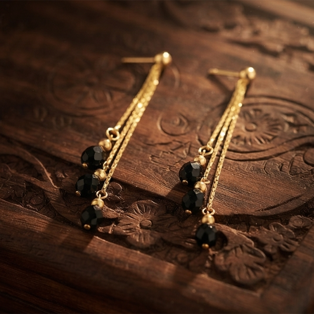 The99Jewel Magnificent Gold Plated Crystal Stone Dangler Earrings for Women