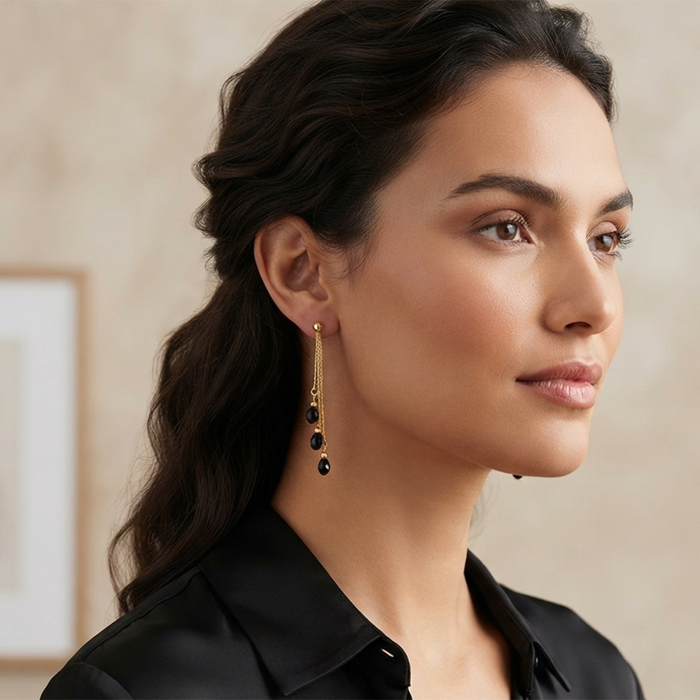 The99Jewel Magnificent Gold Plated Crystal Stone Dangler Earrings for Women
