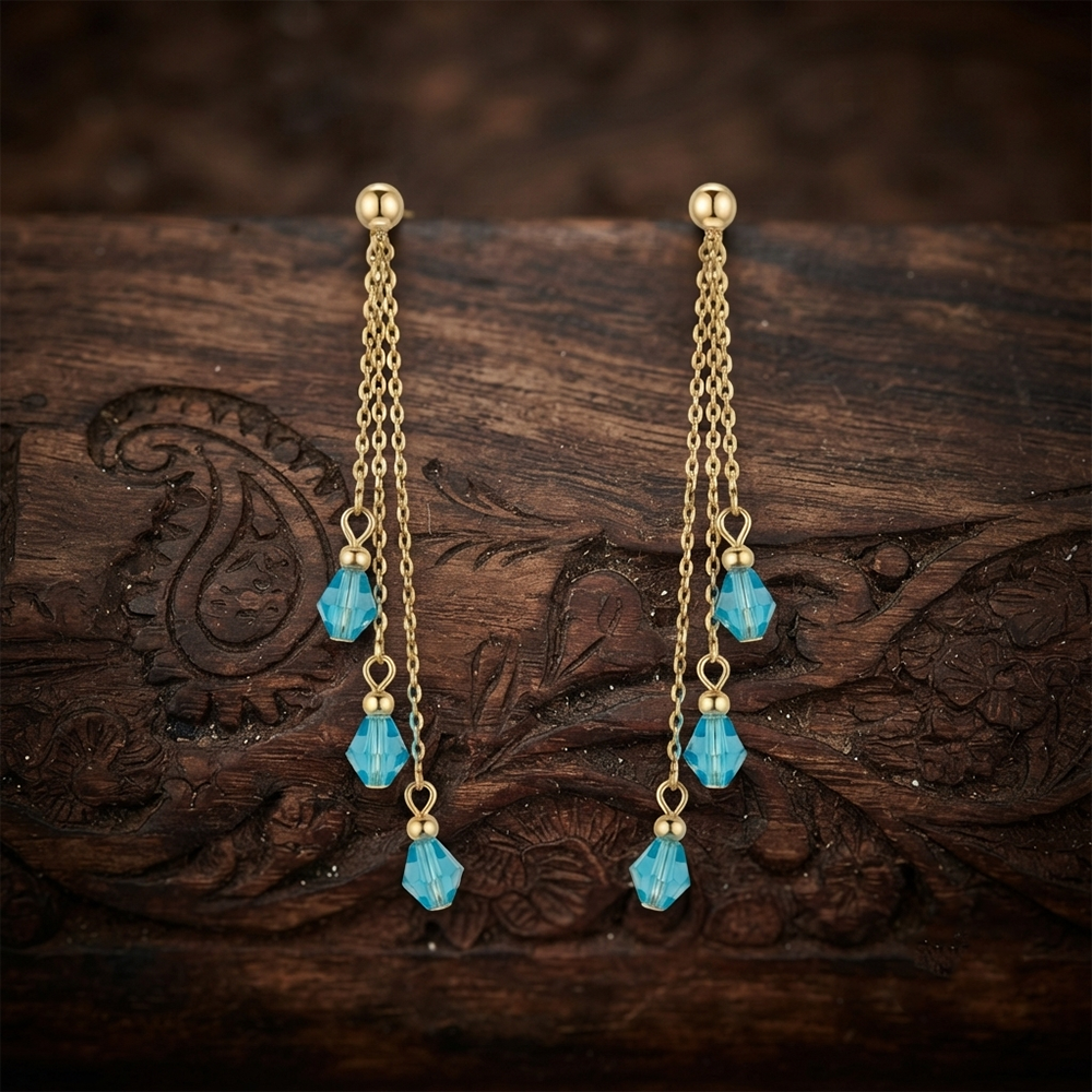 The99Jewel Magnificent Gold Plated Crystal Stone Dangler Earrings for Women