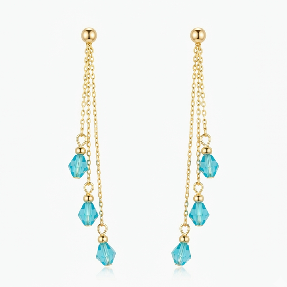 The99Jewel Magnificent Gold Plated Crystal Stone Dangler Earrings for Women