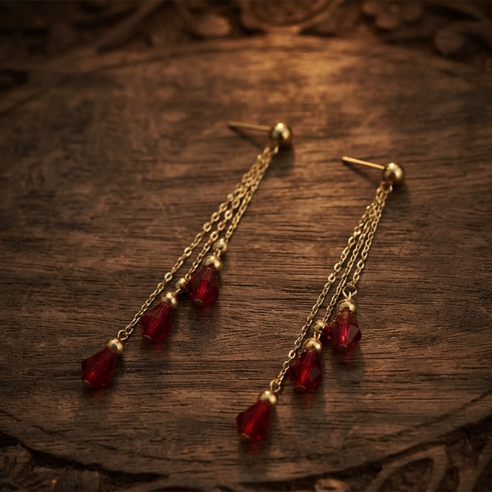 The99Jewel Magnificent Gold Plated Crystal Stone Dangler Earrings for Women