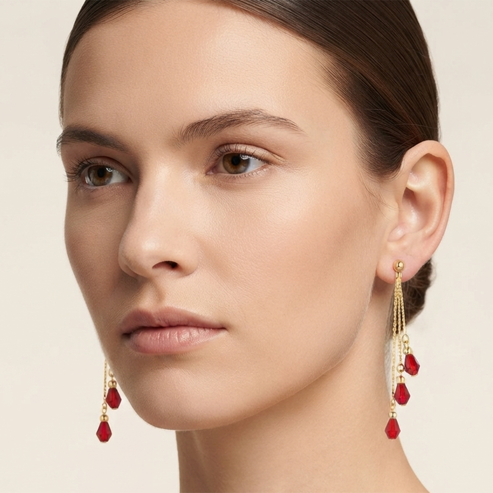 The99Jewel Magnificent Gold Plated Crystal Stone Dangler Earrings for Women