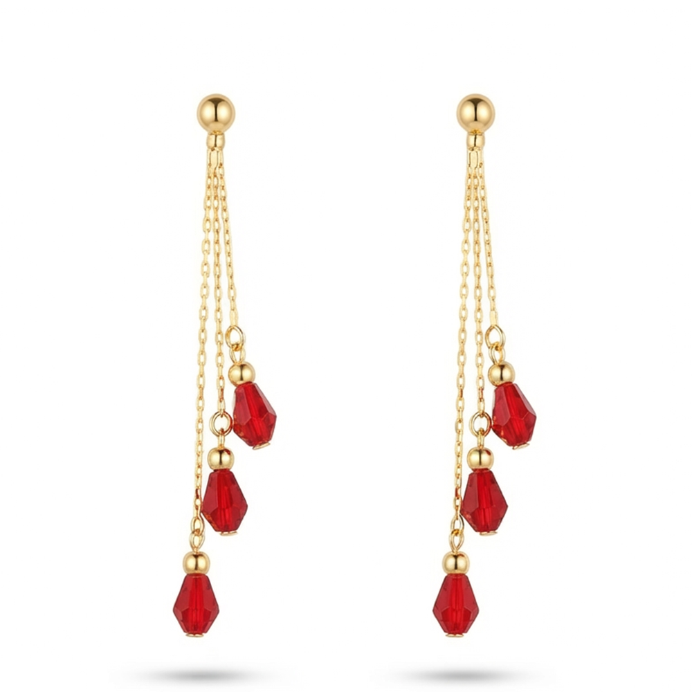 The99Jewel Magnificent Gold Plated Crystal Stone Dangler Earrings for Women