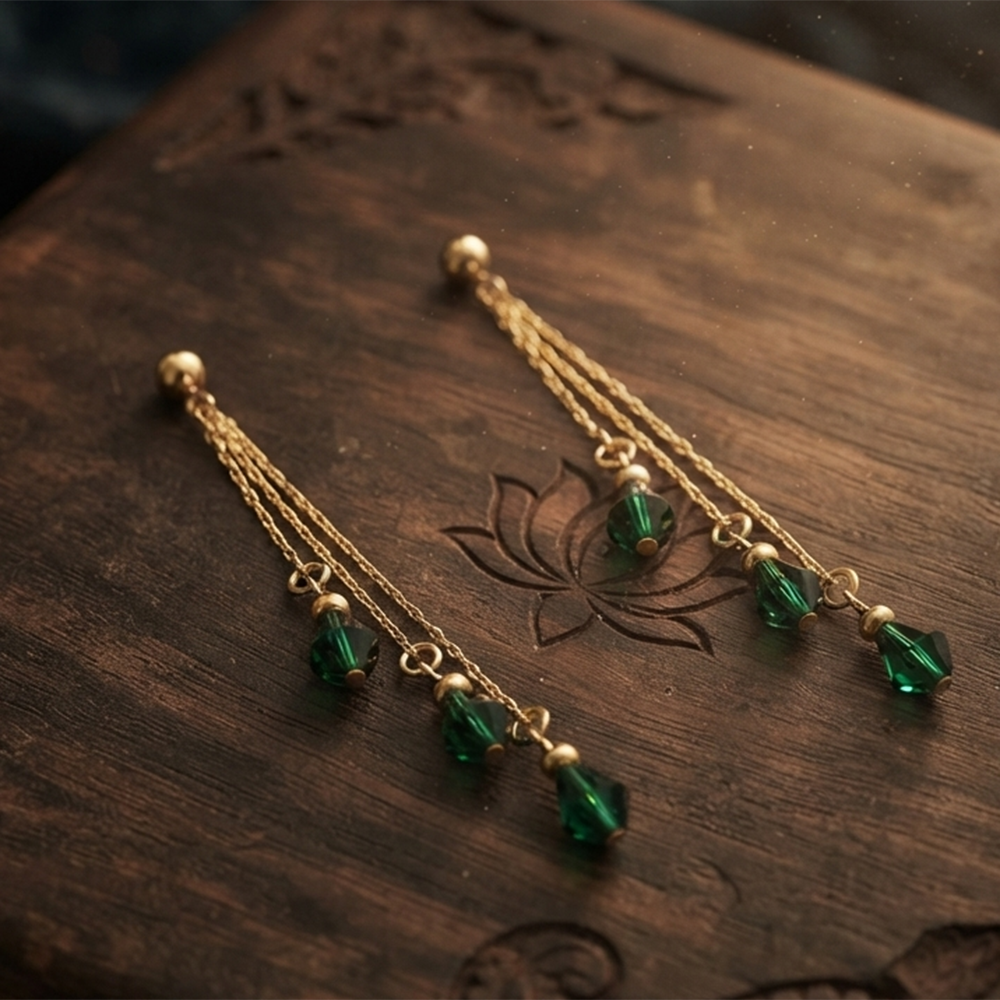 The99Jewel Magnificent Gold Plated Crystal Stone Dangler Earrings for Women