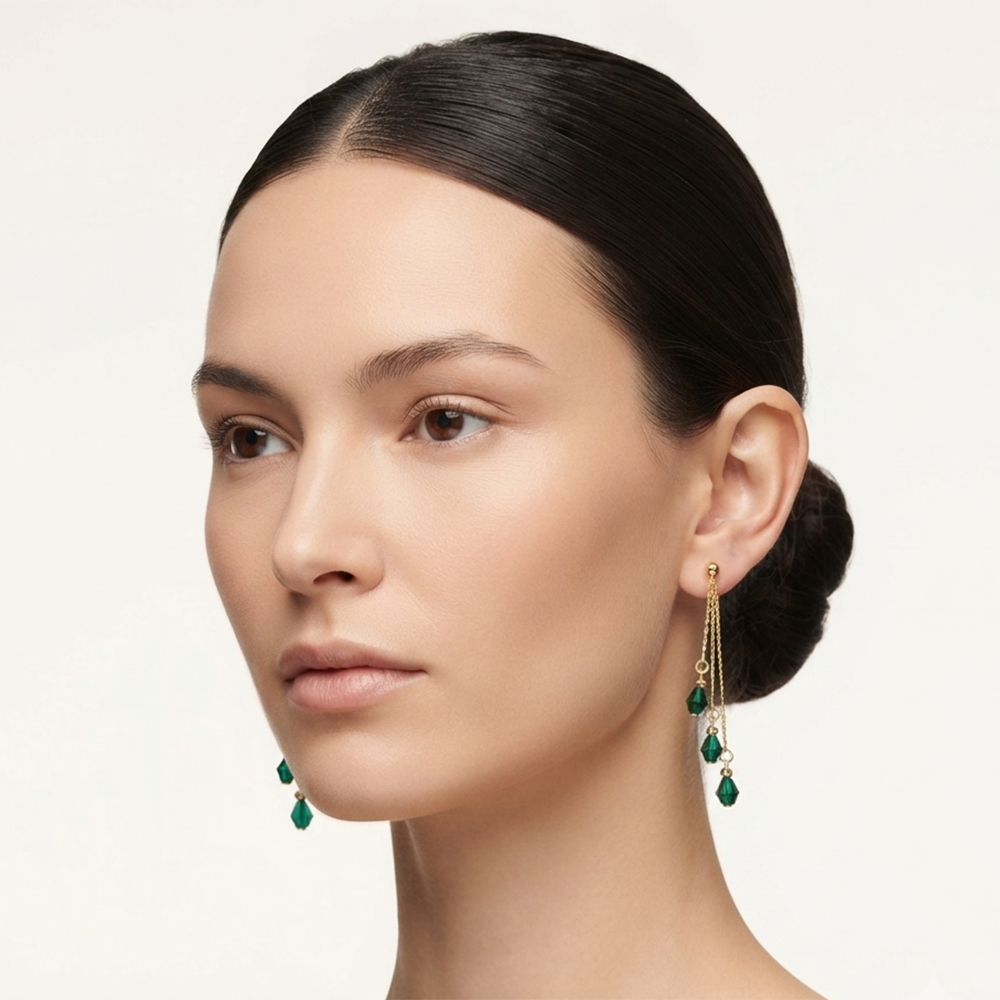 The99Jewel Magnificent Gold Plated Crystal Stone Dangler Earrings for Women