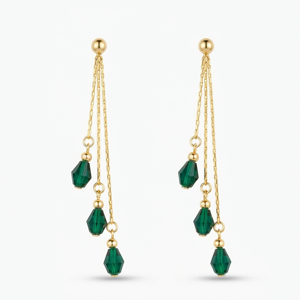 The99Jewel Magnificent Gold Plated Crystal Stone Dangler Earrings for Women
