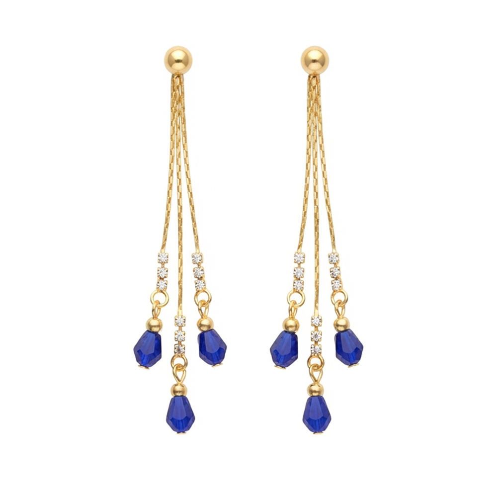 The99Jewel Magnificent Gold Plated Crystal Stone Dangler Earrings for Women