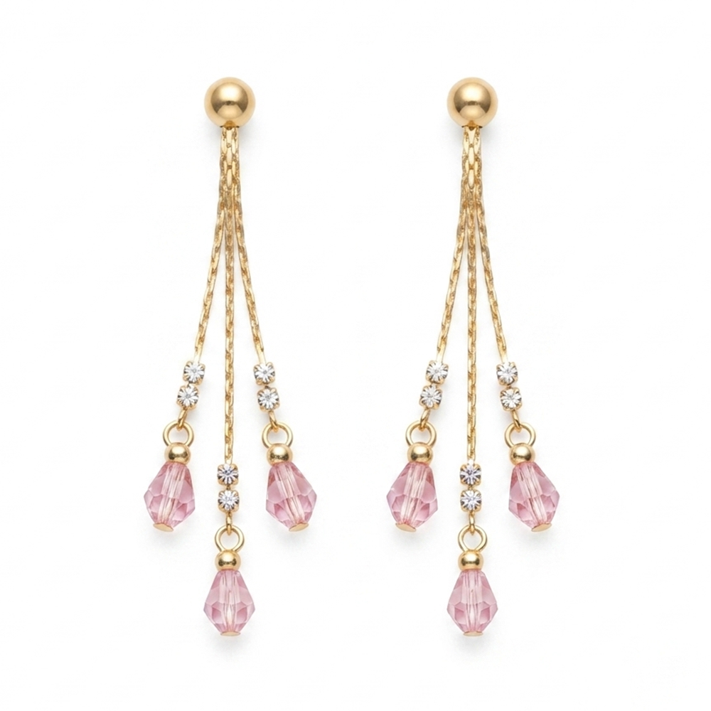 The99Jewel Magnificent Gold Plated Crystal Stone Dangler Earrings for Women