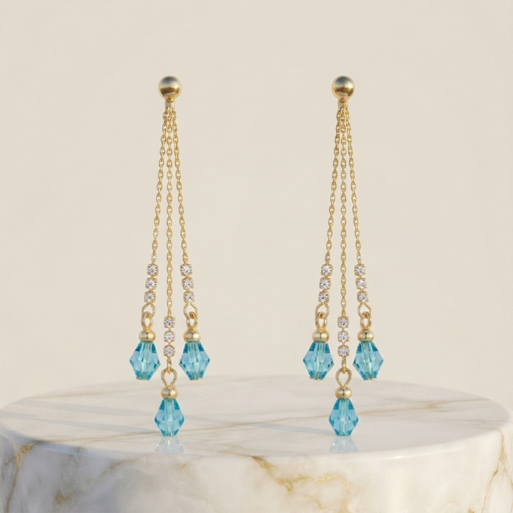 The99Jewel Magnificent Gold Plated Crystal Stone Dangler Earrings for Women