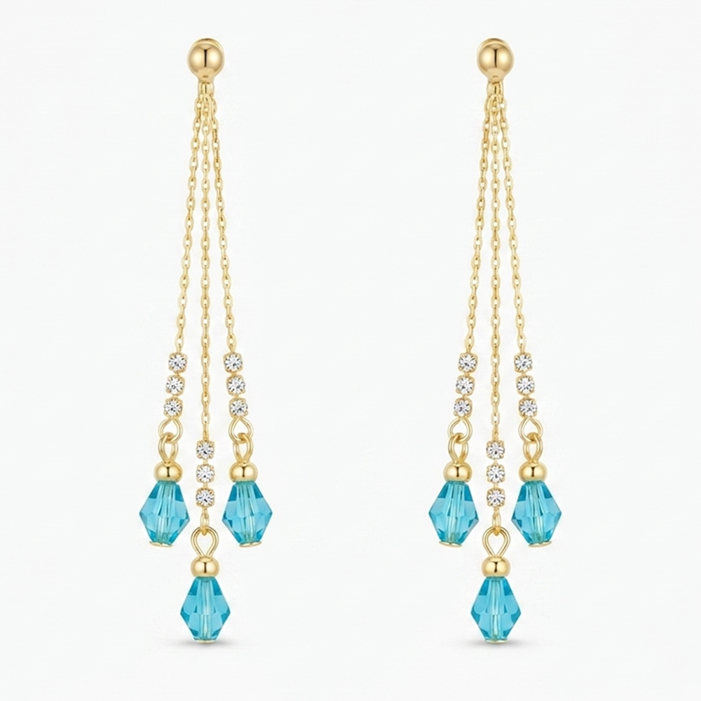 The99Jewel Magnificent Gold Plated Crystal Stone Dangler Earrings for Women