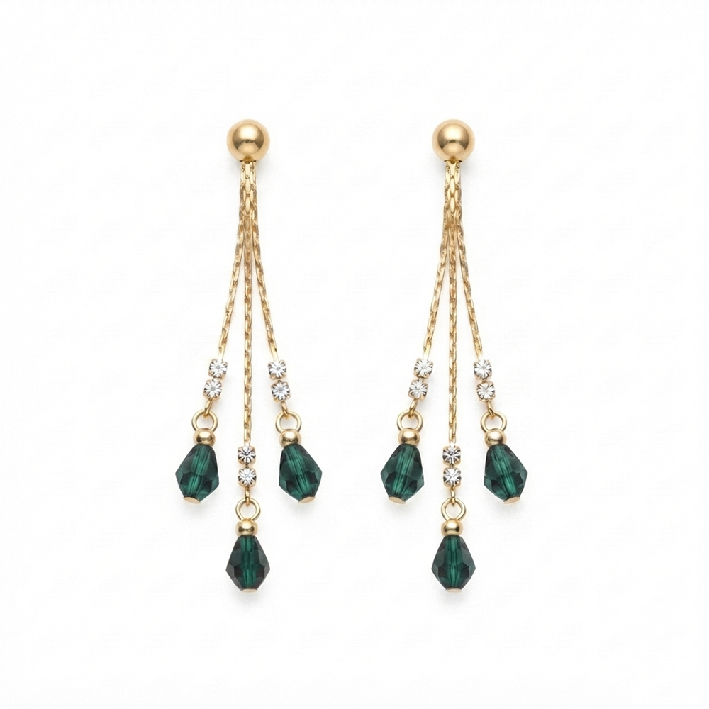 The99Jewel Magnificent Gold Plated Crystal Stone Dangler Earrings for Women