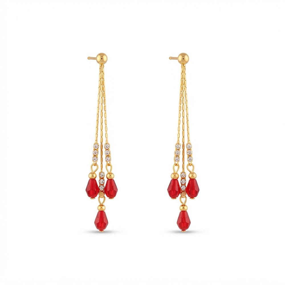 The99Jewel Magnificent Gold Plated Crystal Stone Dangler Earrings for Women