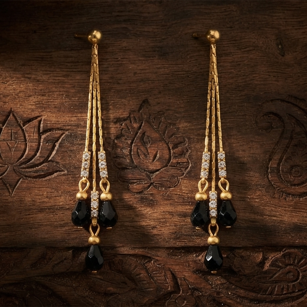 The99Jewel Magnificent Gold Plated Crystal Stone Dangler Earrings for Women
