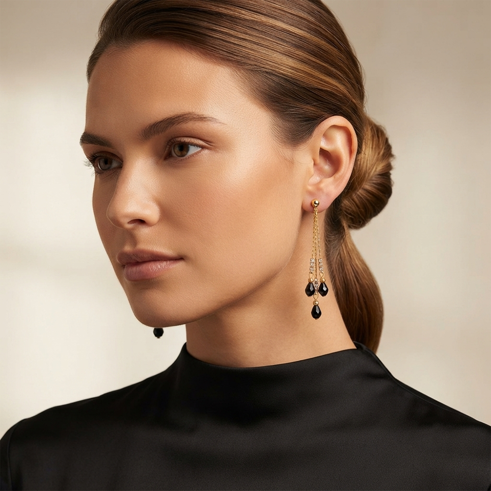 The99Jewel Magnificent Gold Plated Crystal Stone Dangler Earrings for Women