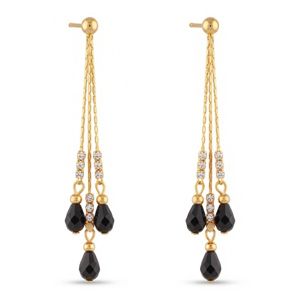 The99Jewel Magnificent Gold Plated Crystal Stone Dangler Earrings for Women
