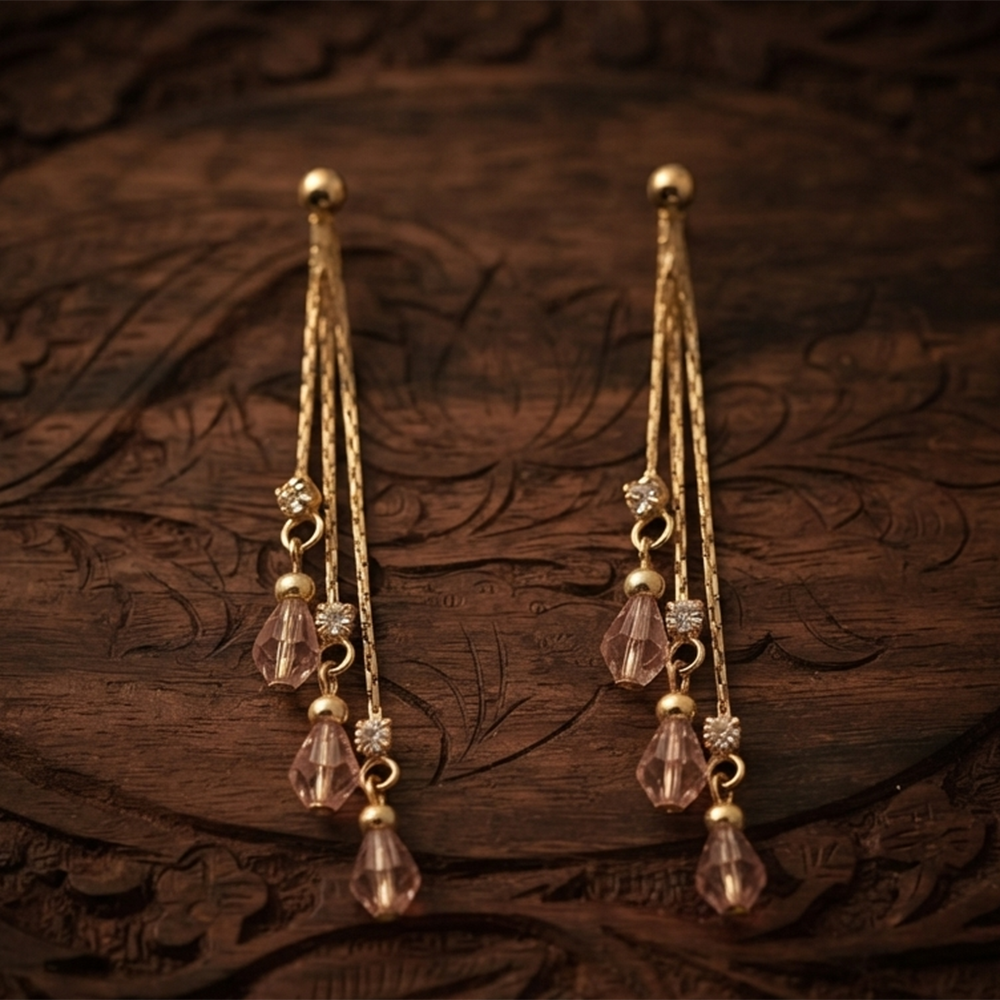 The99Jewel Magnificent Gold Plated Crystal Stone Dangler Earrings for Women