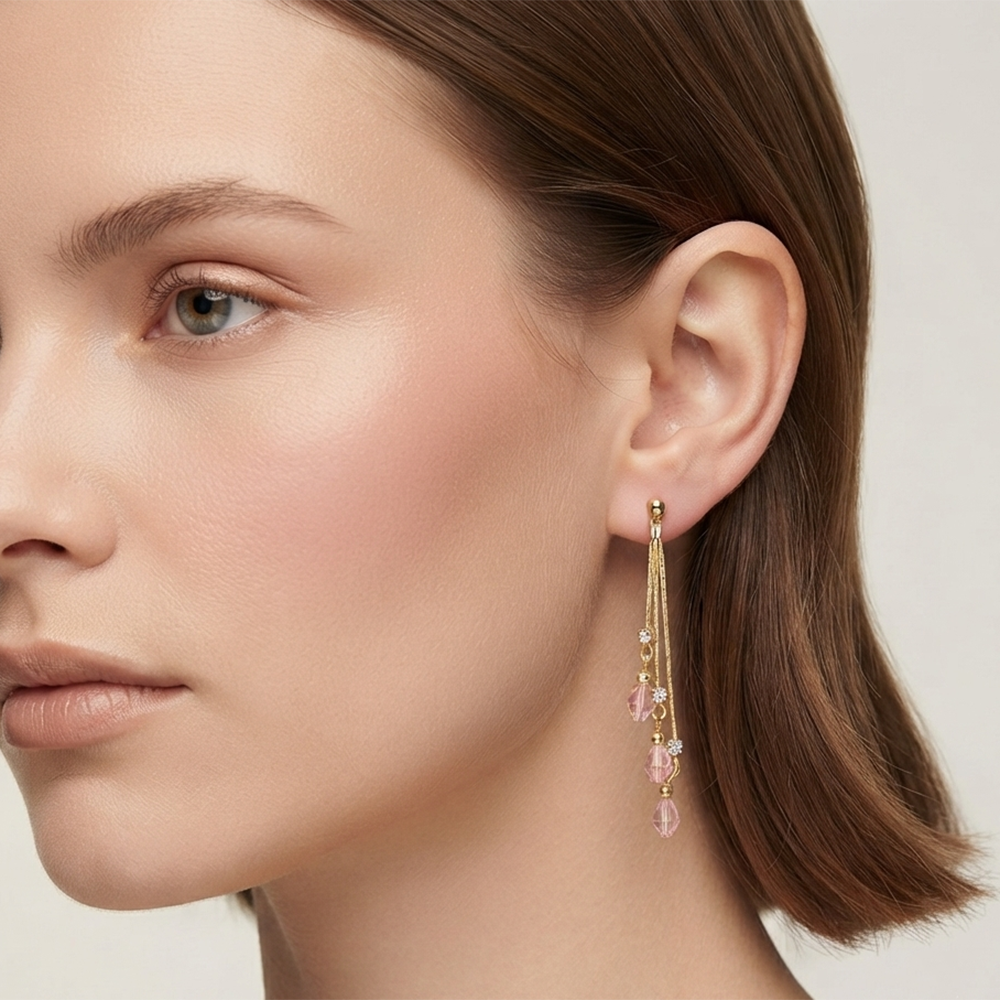 The99Jewel Magnificent Gold Plated Crystal Stone Dangler Earrings for Women
