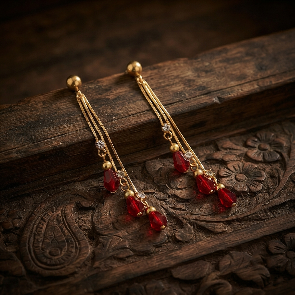 The99Jewel Magnificent Gold Plated Crystal Stone Dangler Earrings for Women