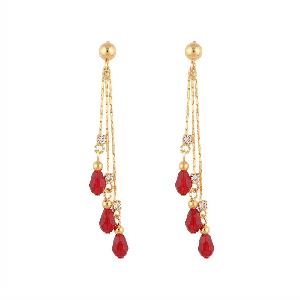 The99Jewel Magnificent Gold Plated Crystal Stone Dangler Earrings for Women
