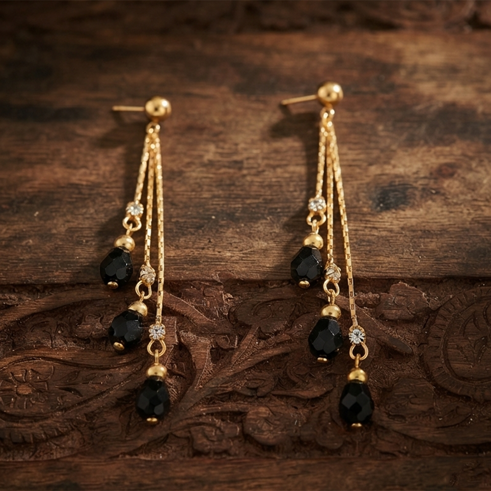 The99Jewel Magnificent Gold Plated Crystal Stone Dangler Earrings for Women