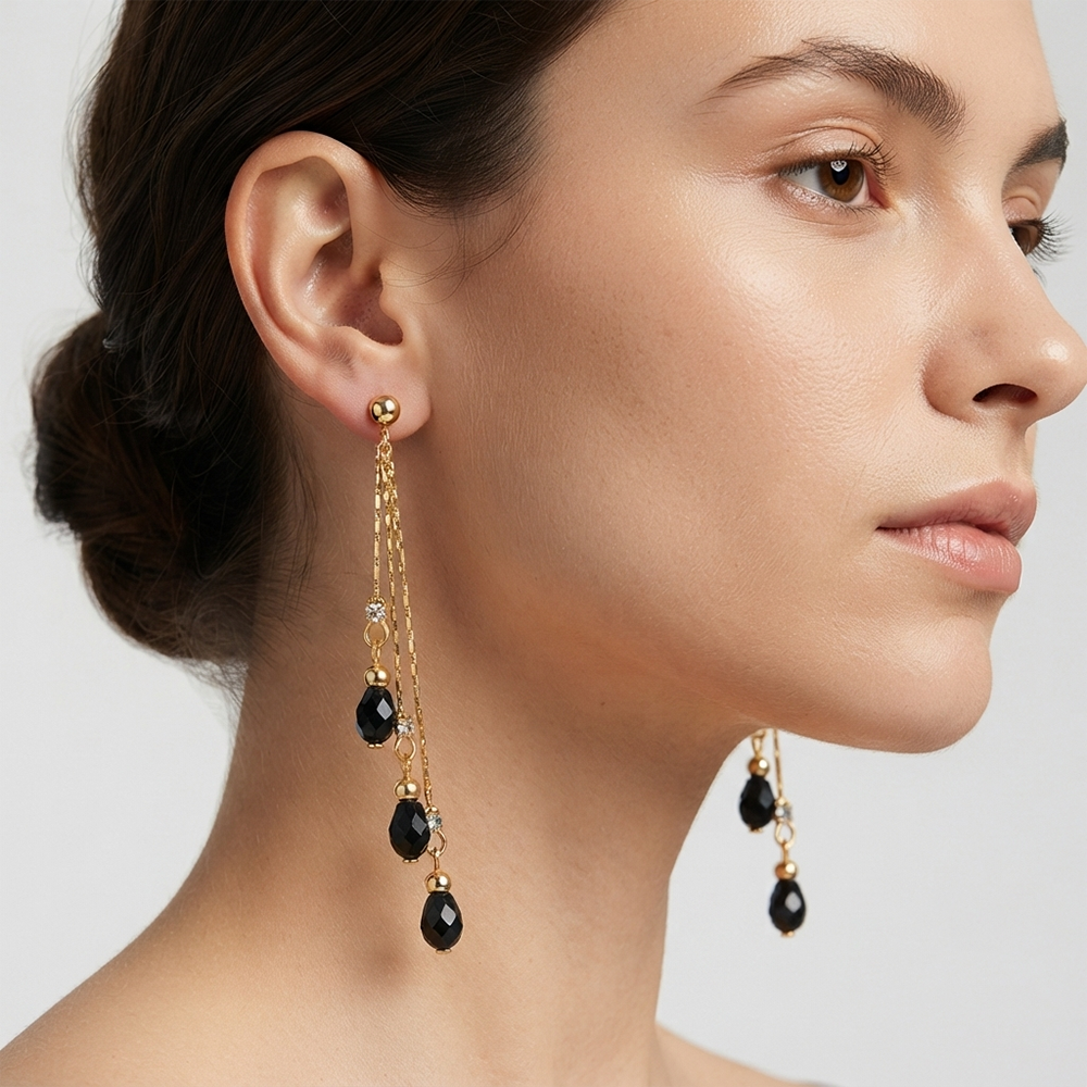 The99Jewel Magnificent Gold Plated Crystal Stone Dangler Earrings for Women