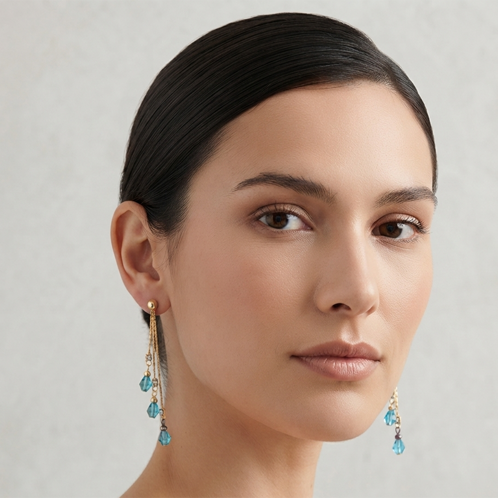 The99Jewel Magnificent Gold Plated Crystal Stone Dangler Earrings for Women