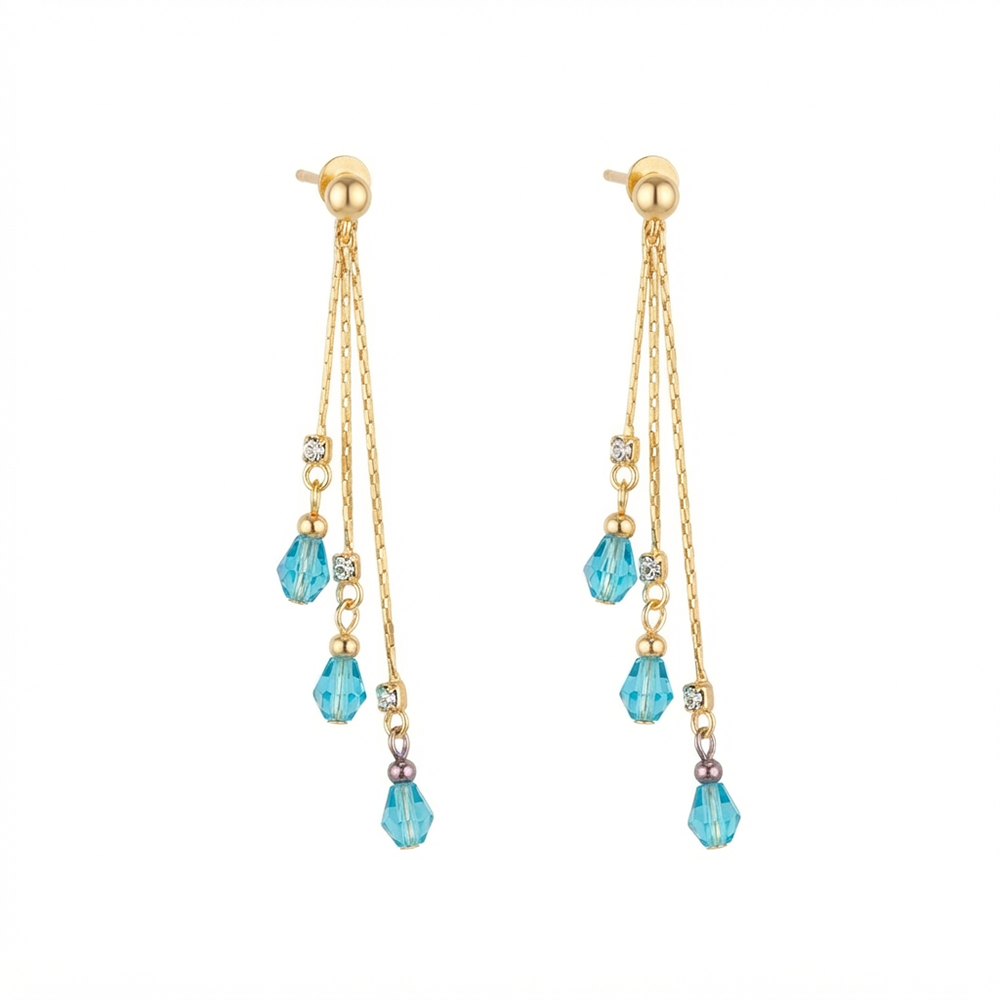 The99Jewel Magnificent Gold Plated Crystal Stone Dangler Earrings for Women