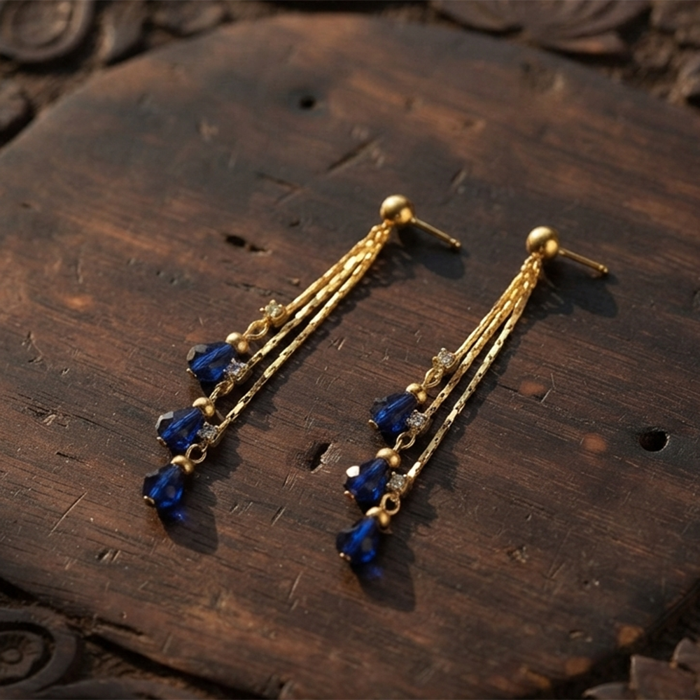 The99Jewel Magnificent Gold Plated Crystal Stone Dangler Earrings for Women