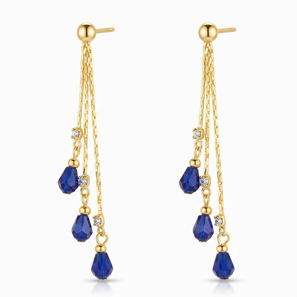 The99Jewel Magnificent Gold Plated Crystal Stone Dangler Earrings for Women