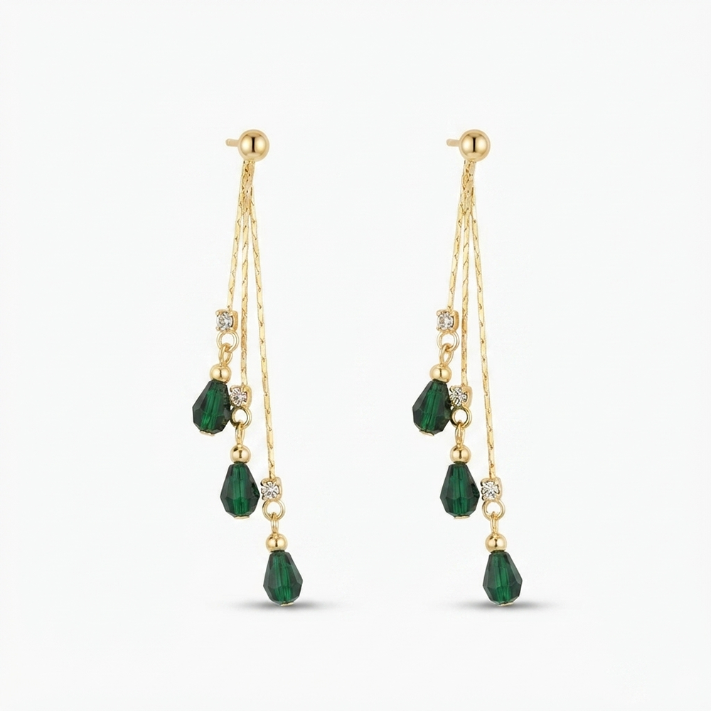 The99Jewel Magnificent Gold Plated Crystal Stone Dangler Earrings for Women