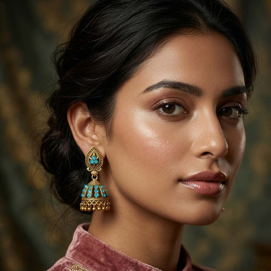 The99Jewel Traditional Gold Plated Jhumki Earrings for Women