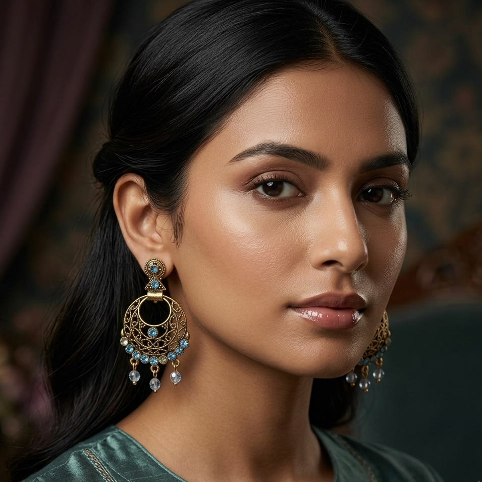 The99Jewel Traditional Gold Plated Dangler Earrings for Women