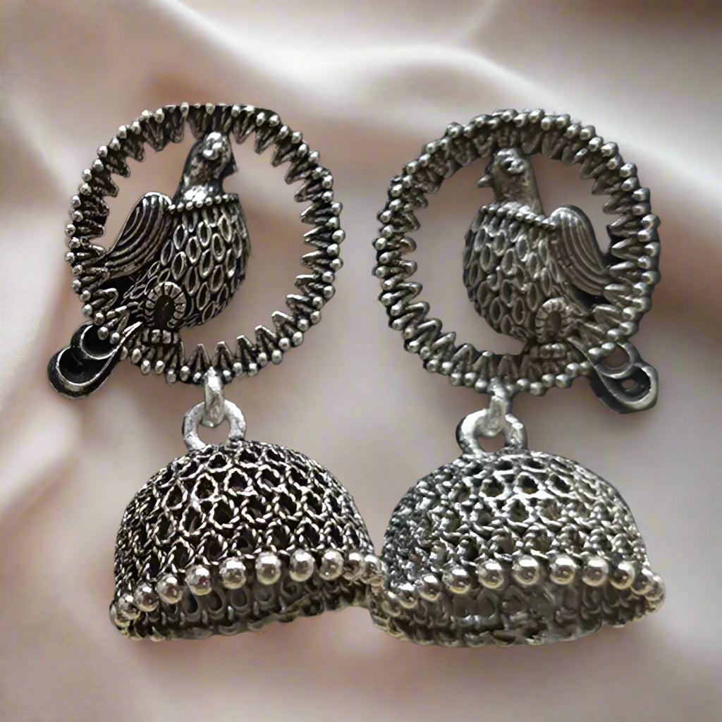 The99Jewel Oxidized Plated Jhumki Earrings - TAHEAR10